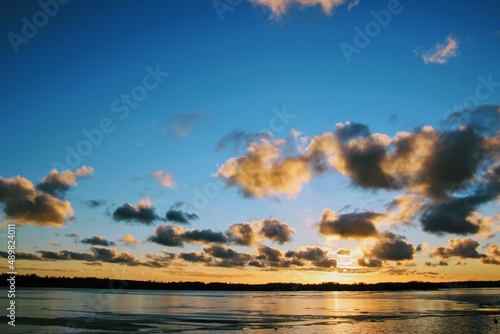 sunset over the lake