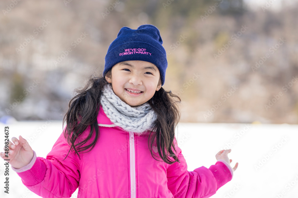 雪の中のポートレート 日本人の女の子 雪の中のポートレート 日本人の女の子