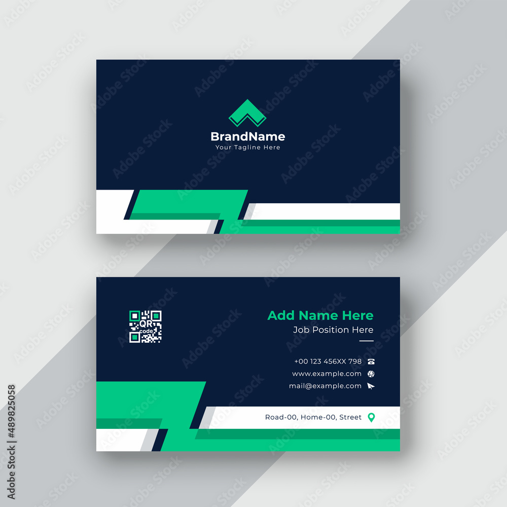 Modern presentation card with company logo. Vector business card template. Visiting card for business and personal use Modern presentation card with company logo. Vector business card template. Visiting card for business and personal use
