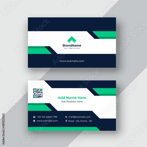 Modern presentation card with company logo. Vector business card template. Visiting card for business and personal use
