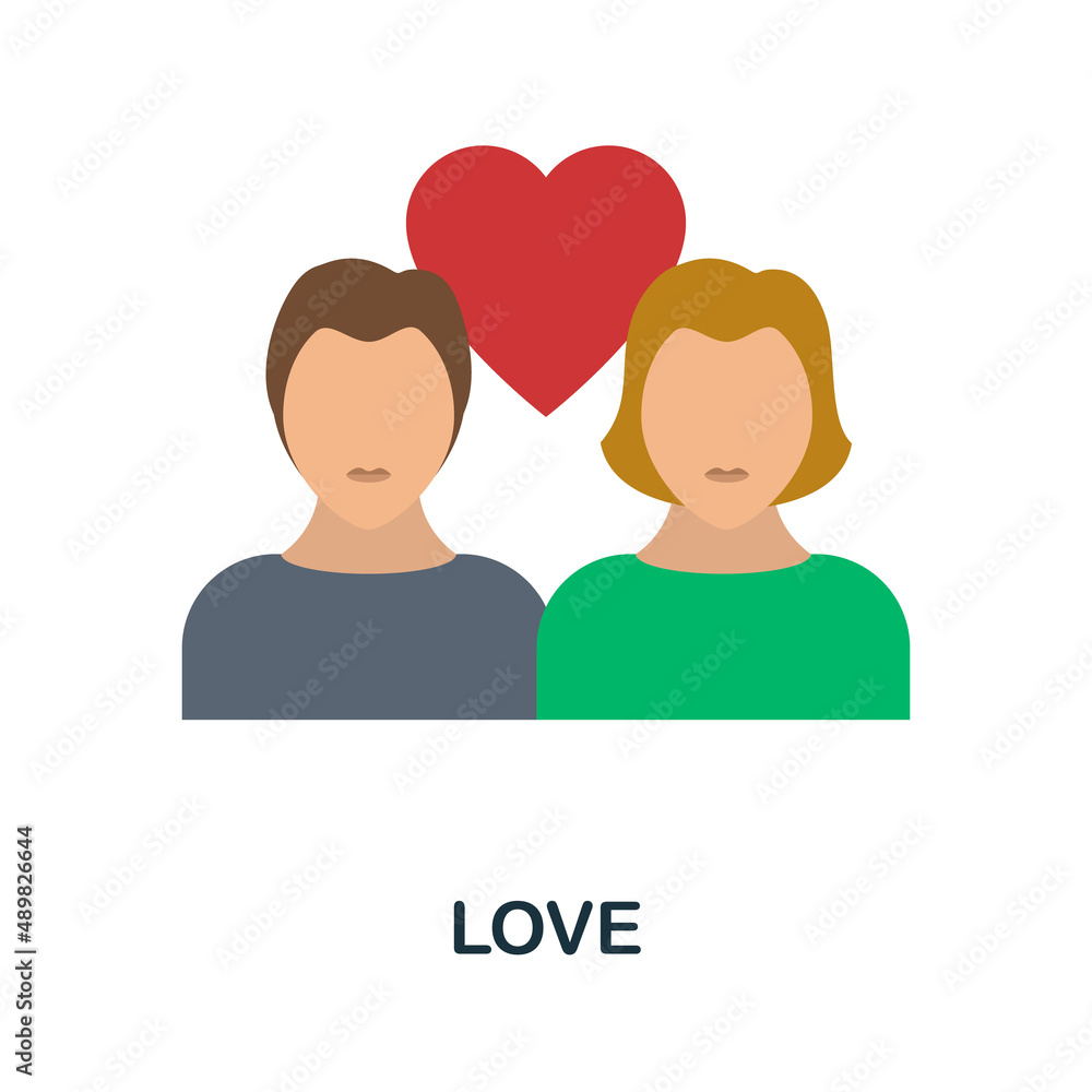Love flat icon. Colored element sign from family collection. Flat Love icon sign for web design, infographics and more. Love flat icon. Colored element sign from family collection. Flat Love icon sign for web design, infographics and more.