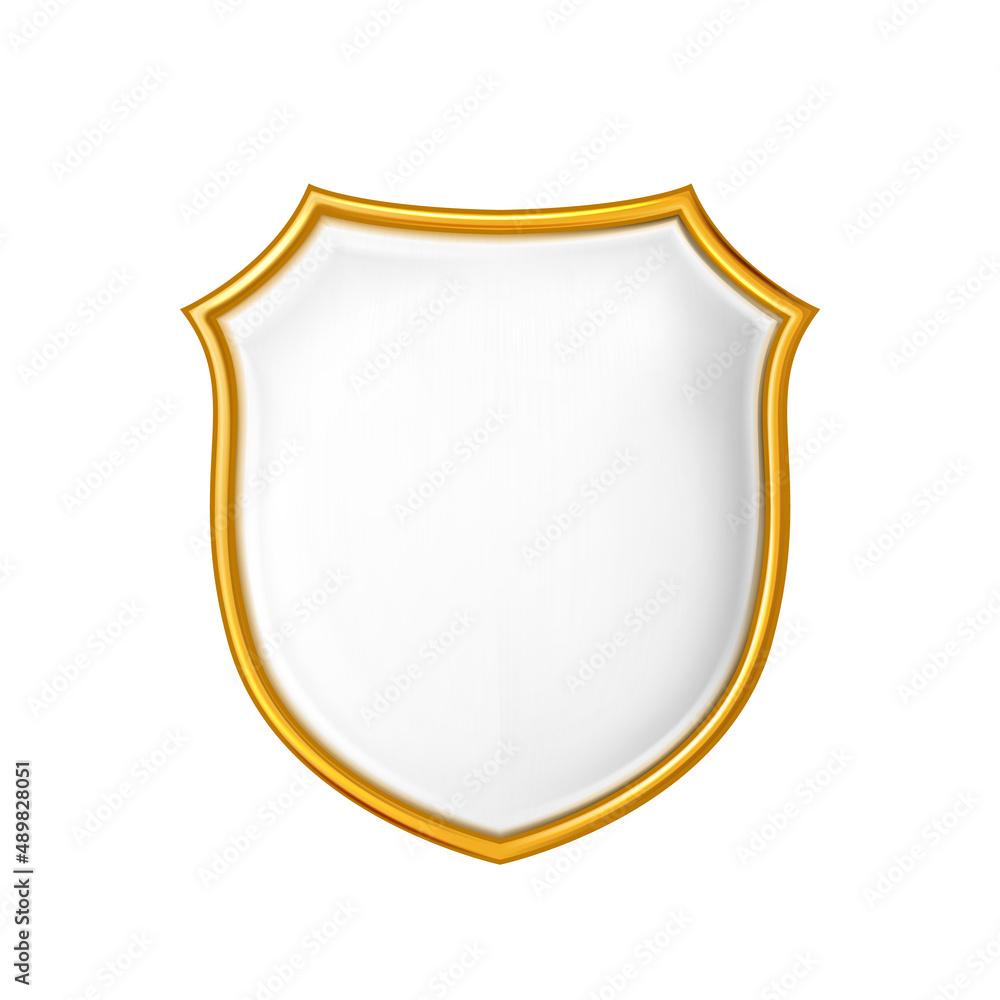 Gold shield protect. Safe symbol. Medical health. 3d realistic vector Gold shield protect. Safe symbol. Medical health. 3d realistic vector