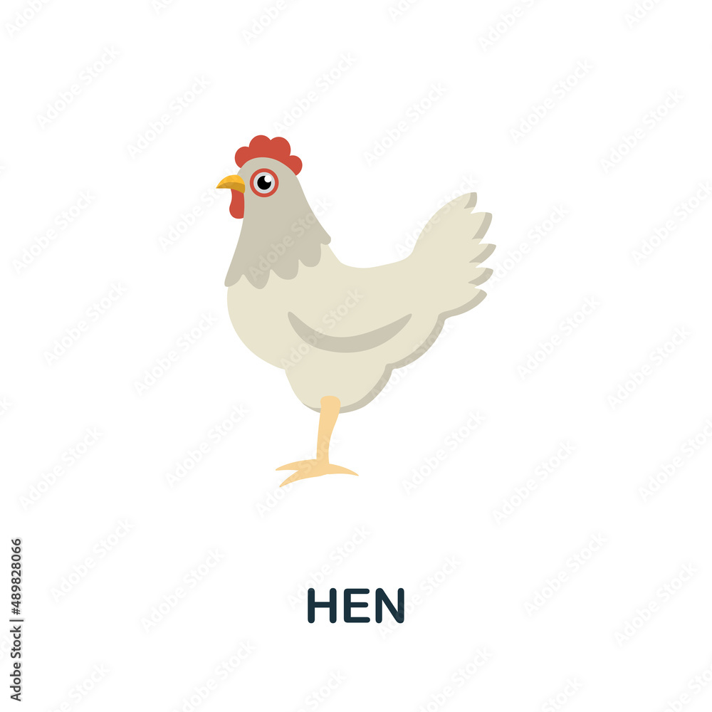 Hen flat icon. Colored element sign from farm animals collection. Flat Hen icon sign for web design, infographics and more. Hen flat icon. Colored element sign from farm animals collection. Flat Hen icon sign for web design, infographics and more.