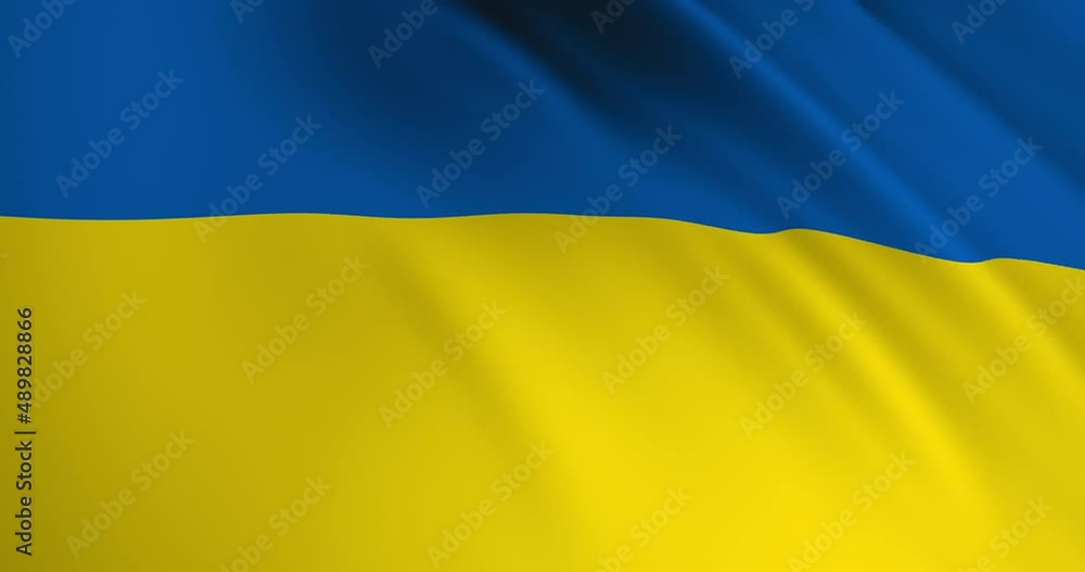 National flag of Ukraine waving in wind. 3D loop animation National flag of Ukraine waving in wind. 3D loop animation