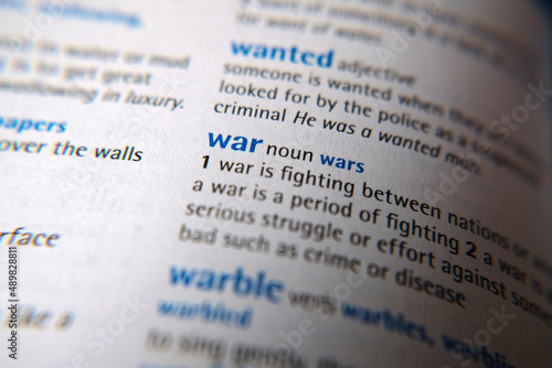 the word "war" in the dictionary.