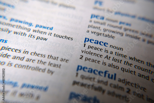 the word "peace" in the dictionary.