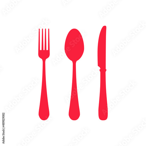 Set of fork spoon and knife graphic symbols. EPS-10. Vector illustration.