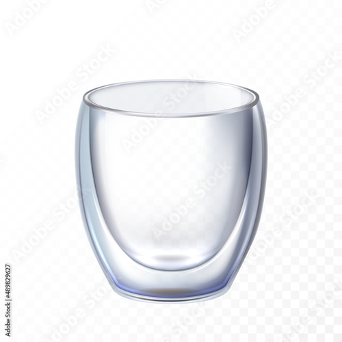 double glass cup coffee drink object. hot cappuccino. cafe design. 3d realistic vector