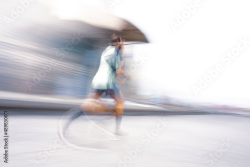 man runnig in Bilbao city, Spain photo