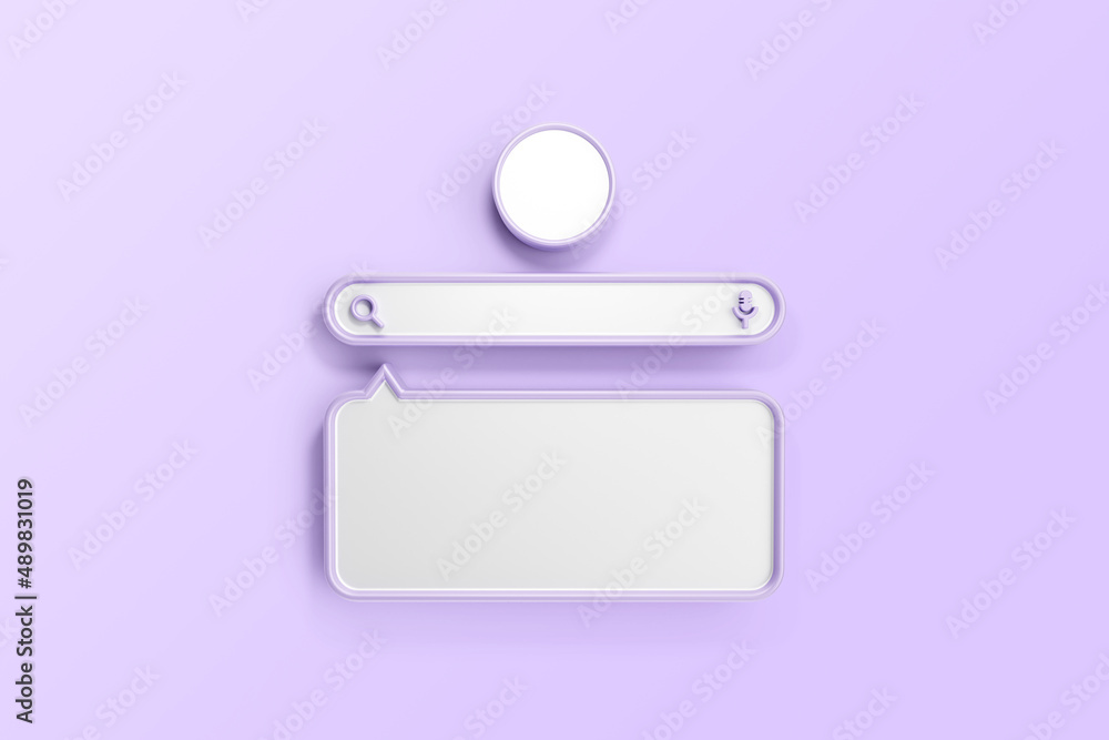 Ask me a question interface frame in a 3d flat design for social media post. 3D rendering. Ask me a question interface frame in a 3d flat design for social media post. 3D rendering.