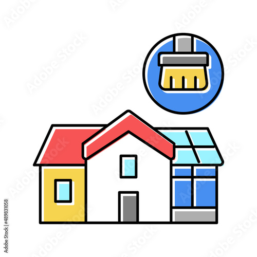 conservatory cleaning color icon vector illustration