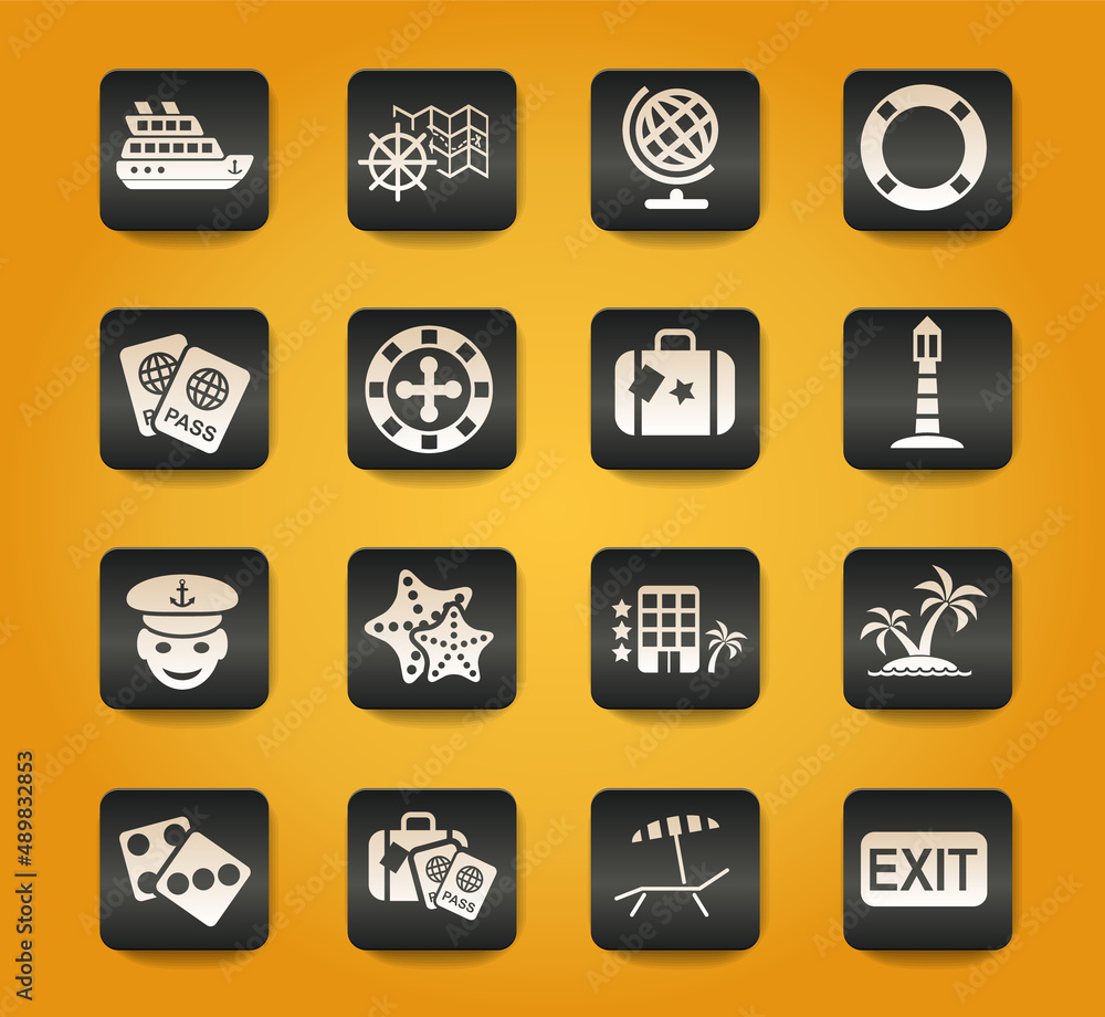 cruise icon set cruise icon set
