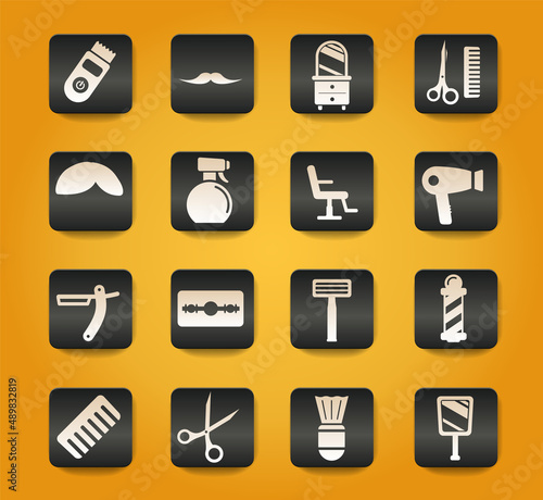 Barbershop simply icons