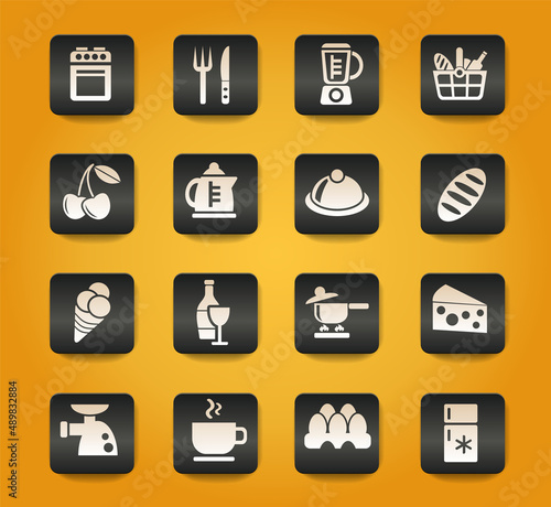 food and kitchen icon set