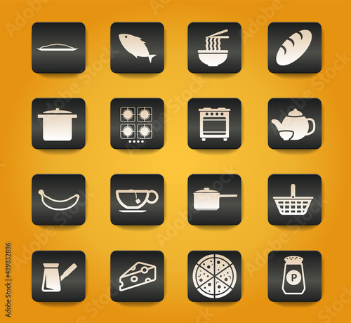 Food and kitchen simply icons