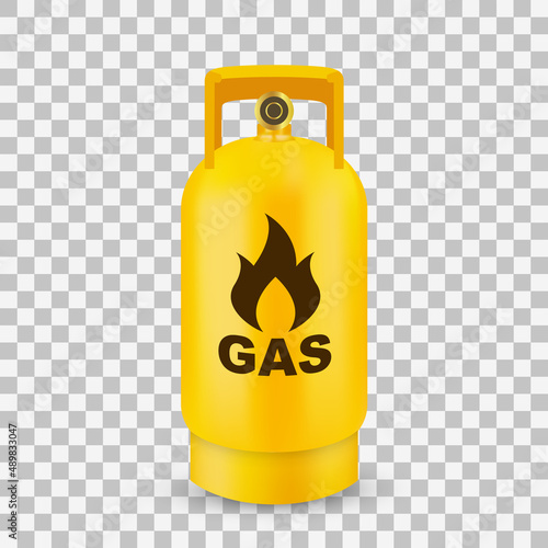 Bottle Gas container, isolated on transparent background, realistic effect, vector illustration