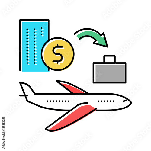 transport and business trip benefits color icon vector illustration