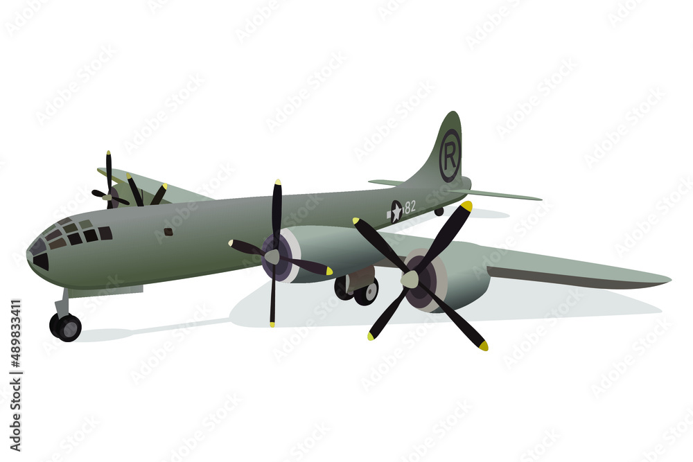 Enola gay plane isolated on the white background. Vector illustration Enola gay plane isolated on the white background. Vector illustration