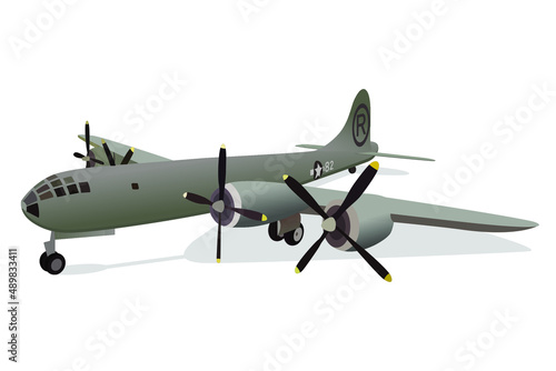 Enola gay plane isolated on the white background. Vector illustration