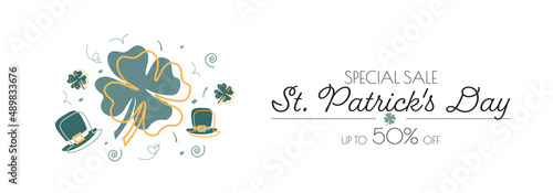 Fotografia St. Patrick's Day sale banner.