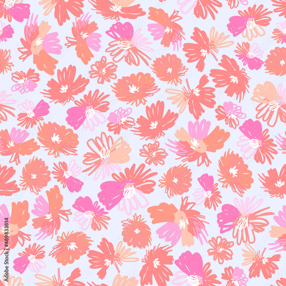 Seamless vintage floral pastel pattern.