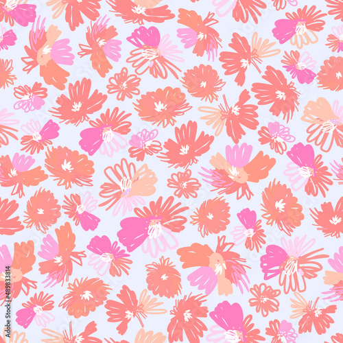 Seamless vintage floral pastel pattern.