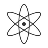 Atom icon. Physics scientific element model vector.Sciense simbol.