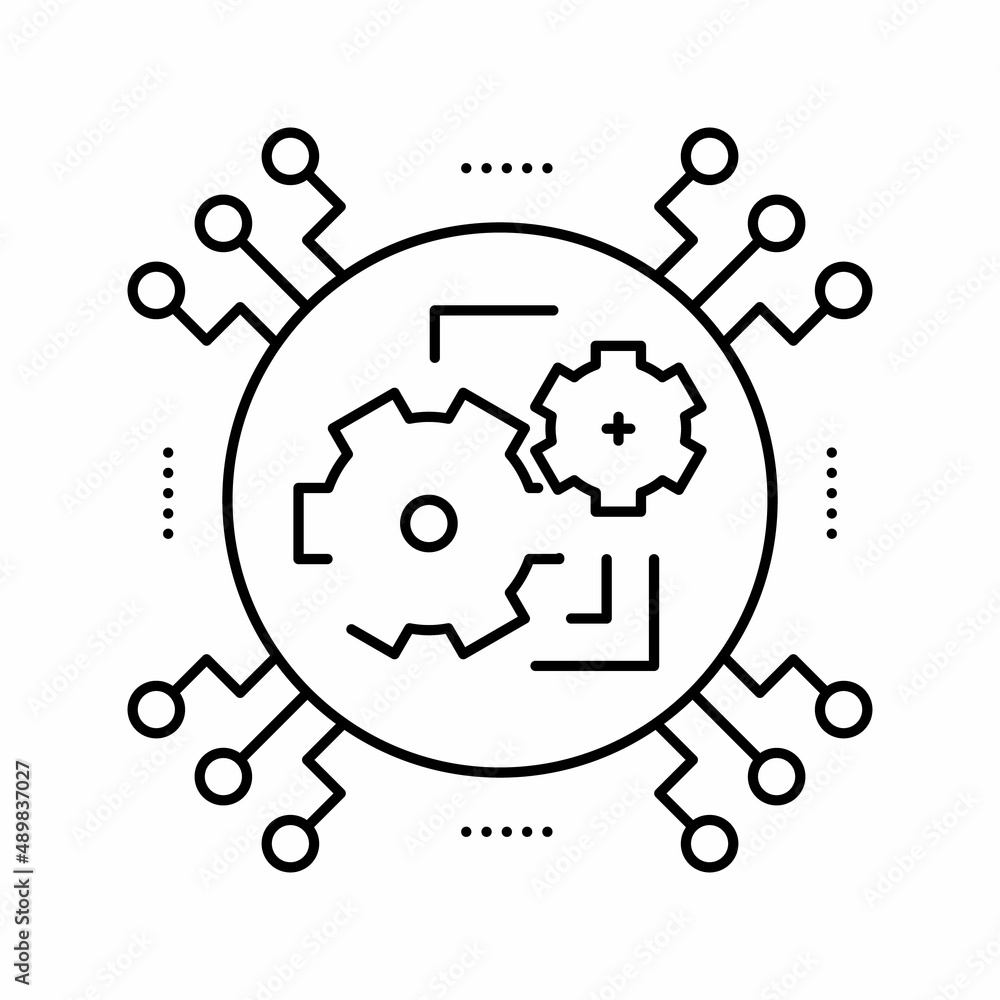 technology system line icon vector illustration