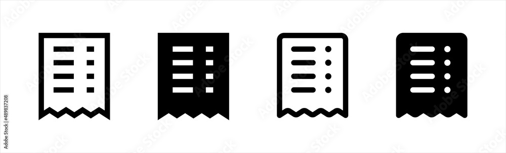 Invoice bill document icon. Transaction paper list icon symbol, vector illustration. Invoice bill document icon. Transaction paper list icon symbol, vector illustration.