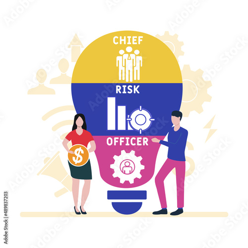 CRO - Chief Risk Officer acronym. business concept background. vector illustration concept with keywords and icons. lettering illustration with icons for web banner, flyer, landing 