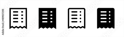 Invoice bill document icon. Transaction paper list icon symbol, vector illustration.