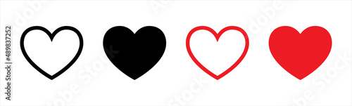 Heart vector icons. Valentine's Day, Love symbol. Red heart icon synbol, vector illustration.