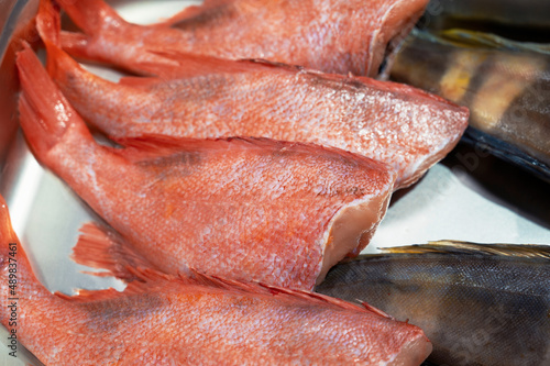 Fresh raw greenling fish an...