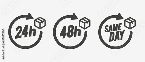 Fast Delivery Icon Set With Package
