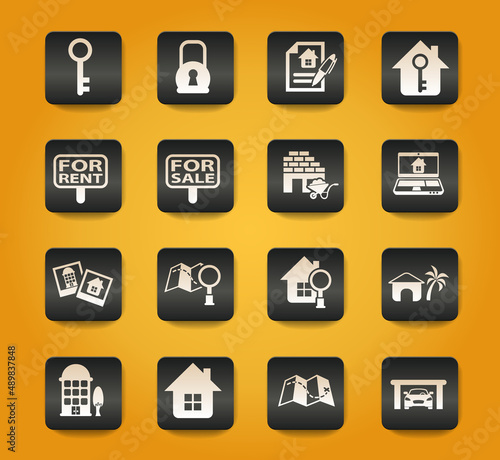 real estate icon set