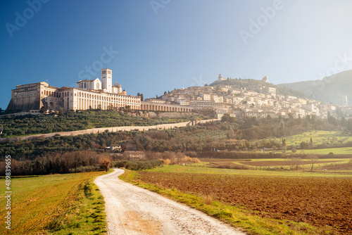 Assisi, Italy with the Basilica of Saint Francis of Assisi photo