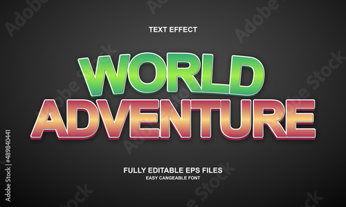 world adventure editable text effect