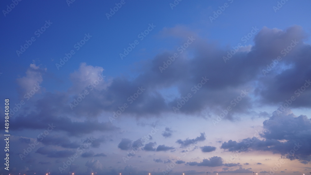 The beautiful sunset view with the colorful clouds and sky in the city The beautiful sunset view with the colorful clouds and sky in the city