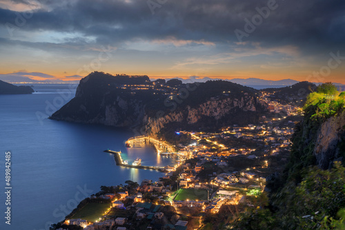 Capri, Italy with Marina Grande at dusk