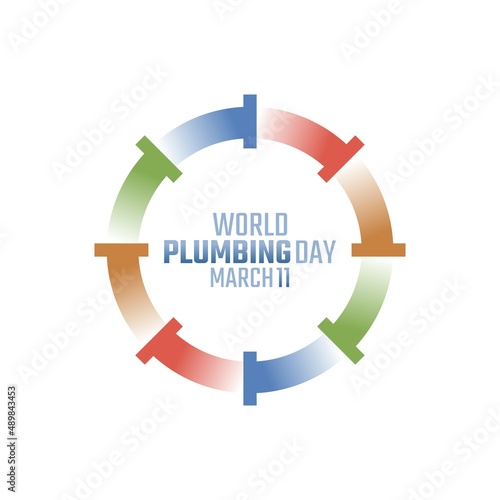 vector graphic of world plumbing day good for world plumbing day celebration. flat design. flyer design.flat illustration.