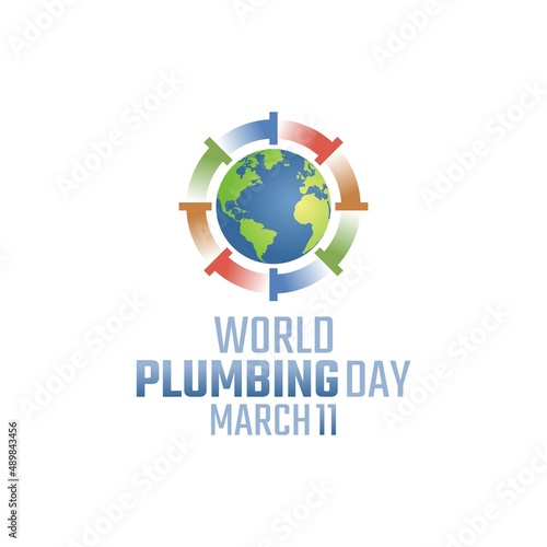 vector graphic of world plumbing day good for world plumbing day celebration. flat design. flyer design.flat illustration.