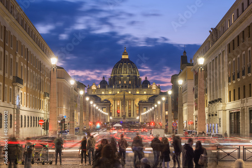 Vatican City with St. Peter's Basilica at Twilight