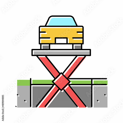 lift equipment parking color icon vector illustration