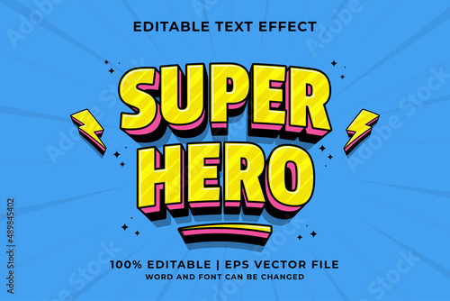 Fotografia Editable text effect Super Hero 3d Traditional Cartoon template style premium ve