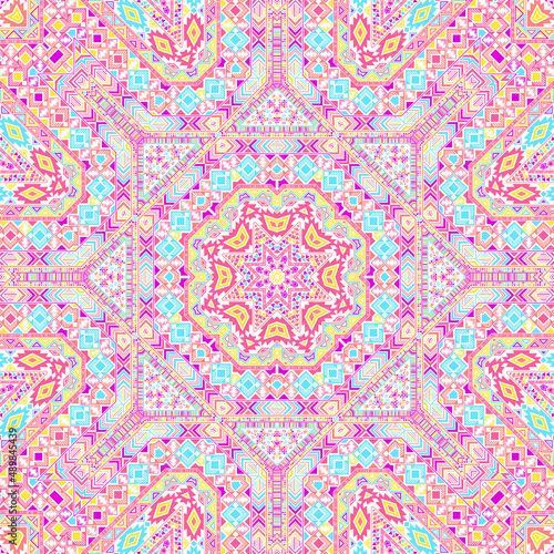 Abstract seamless pattern with geometric elements structure.