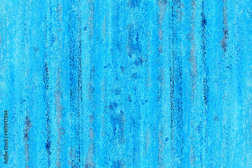 Abstract cyan color rough textured wavy metal sheet for background