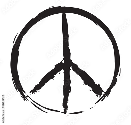 Canvas-taulu classic peace sign, brush art vector ilustration, black colored