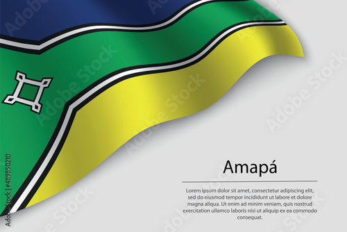 Wave flag of Amapa is a state of Brazi photo