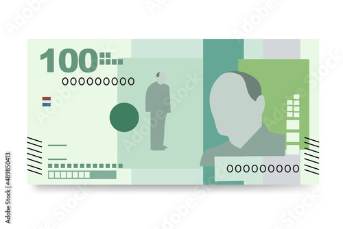 Colombian Peso Vector Illustration. Colombia, Venezuela money set bundle banknotes. Paper money 100 COP. Flat style. Isolated on white background. Simple minimal design. photo