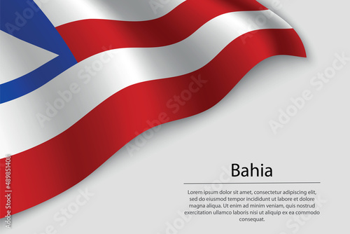 Wave flag of Bahia is a state of Brazi photo